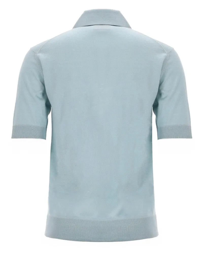 Gucci Wool Cashmere Polo Shirt — Blue Blue