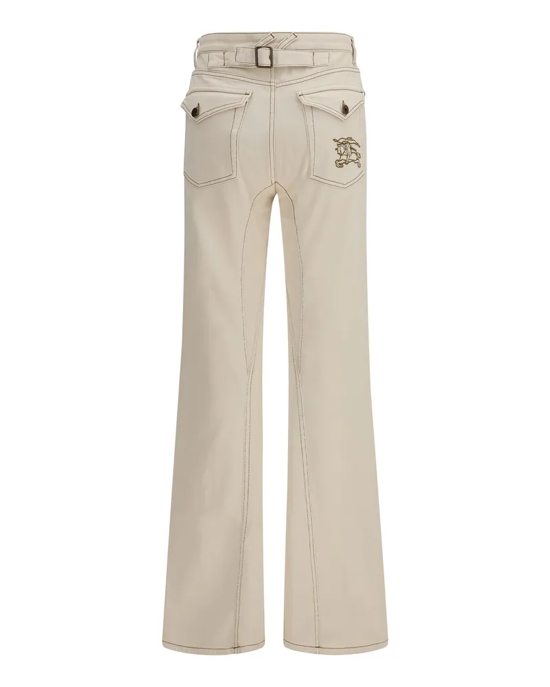 Burberry Women's High-Waisted Bootcut Jeans Ceramic White Cotton White