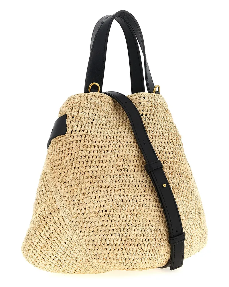 Loewe Punch Hole Raffia Bag — Beige Beige