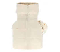 Off-Shoulder Cotton-Silk Blend Dress — Cream
