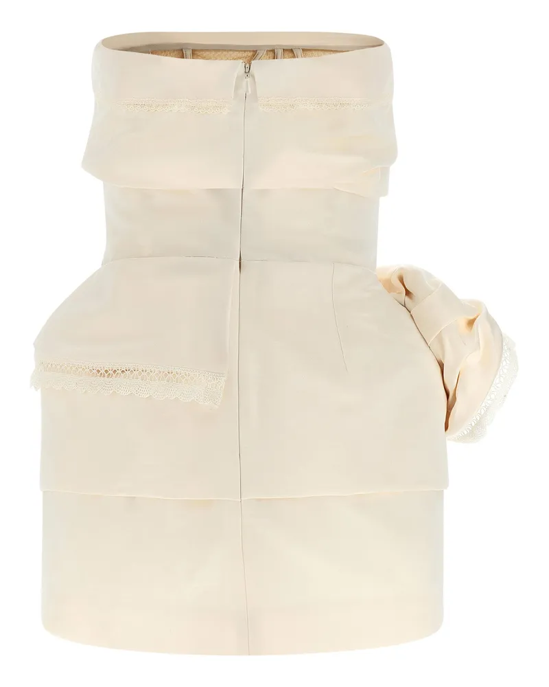 Magda Butrym Off-Shoulder Cotton-Silk Blend Dress — Cream Cream