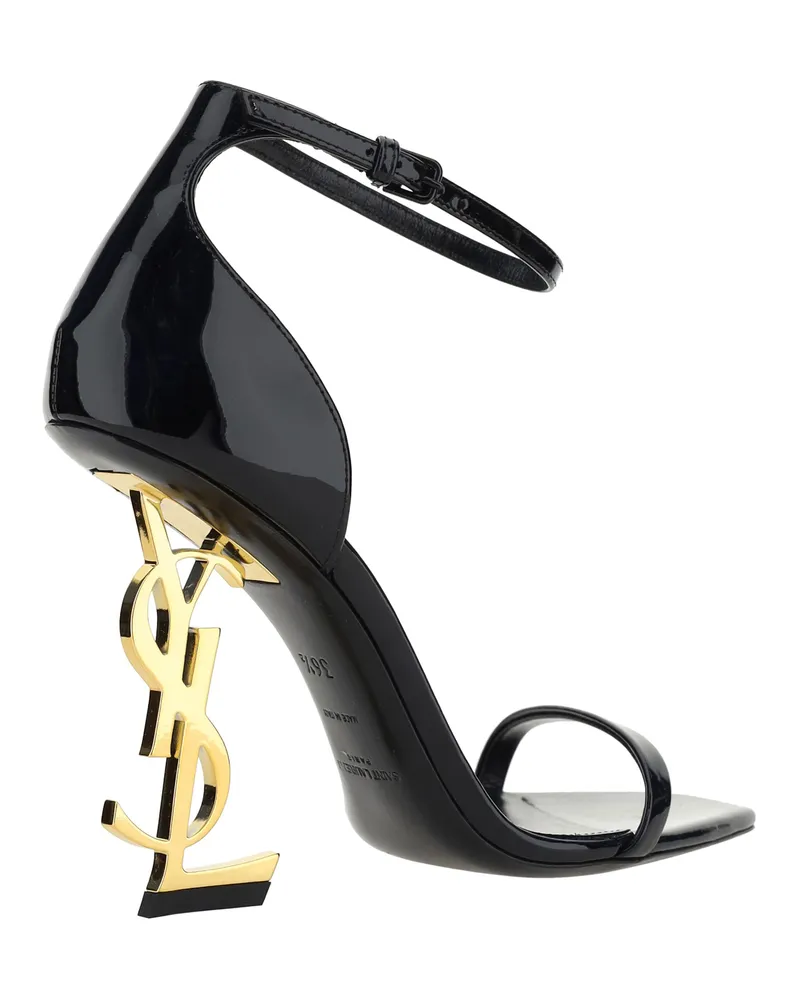 Saint Laurent Women's Sandals Opyum Patent Leather Black Calf Pumps High Heel Shoes Black