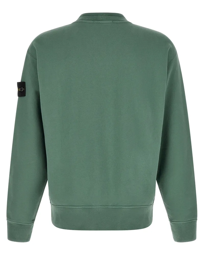 Stone Island Brushed Cotton Crew Neck Sweatshirt — Green Green