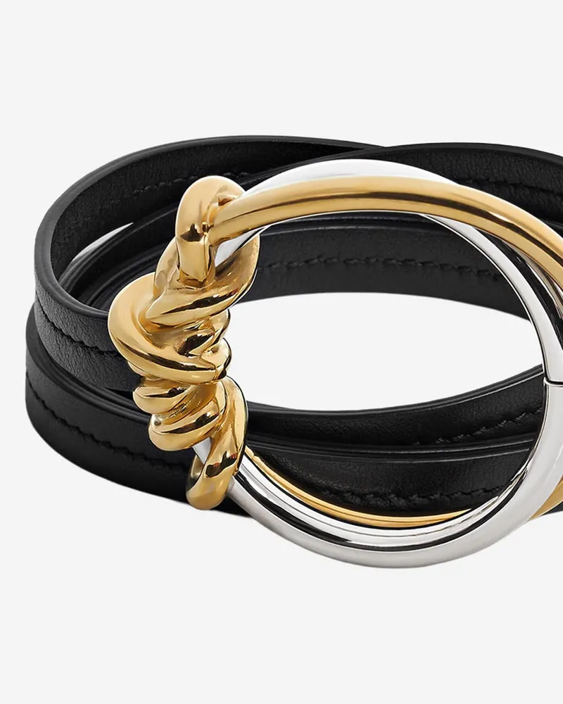 Bottega Veneta Women Belt Knot Ring Calfskin Black Black