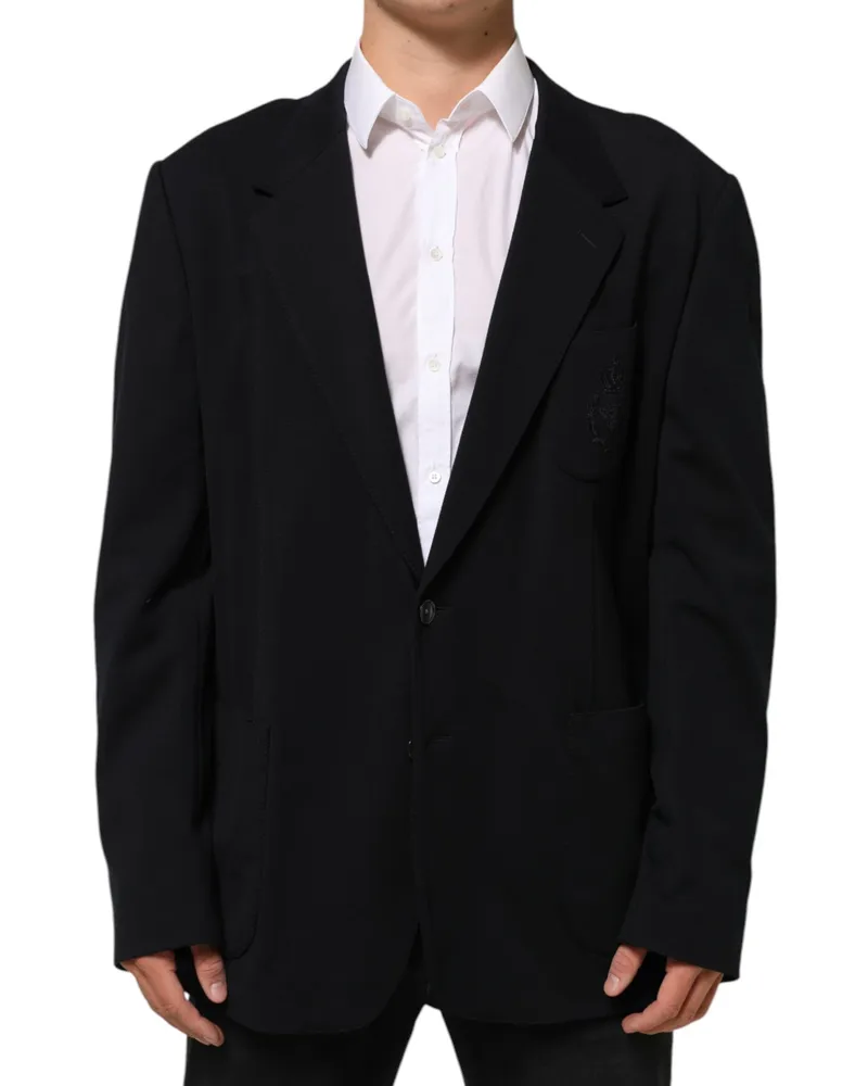 Dolce & Gabbana Women's Black Viscose 2 Buttons Suit Jacket Blazer 05+pa+vi Black