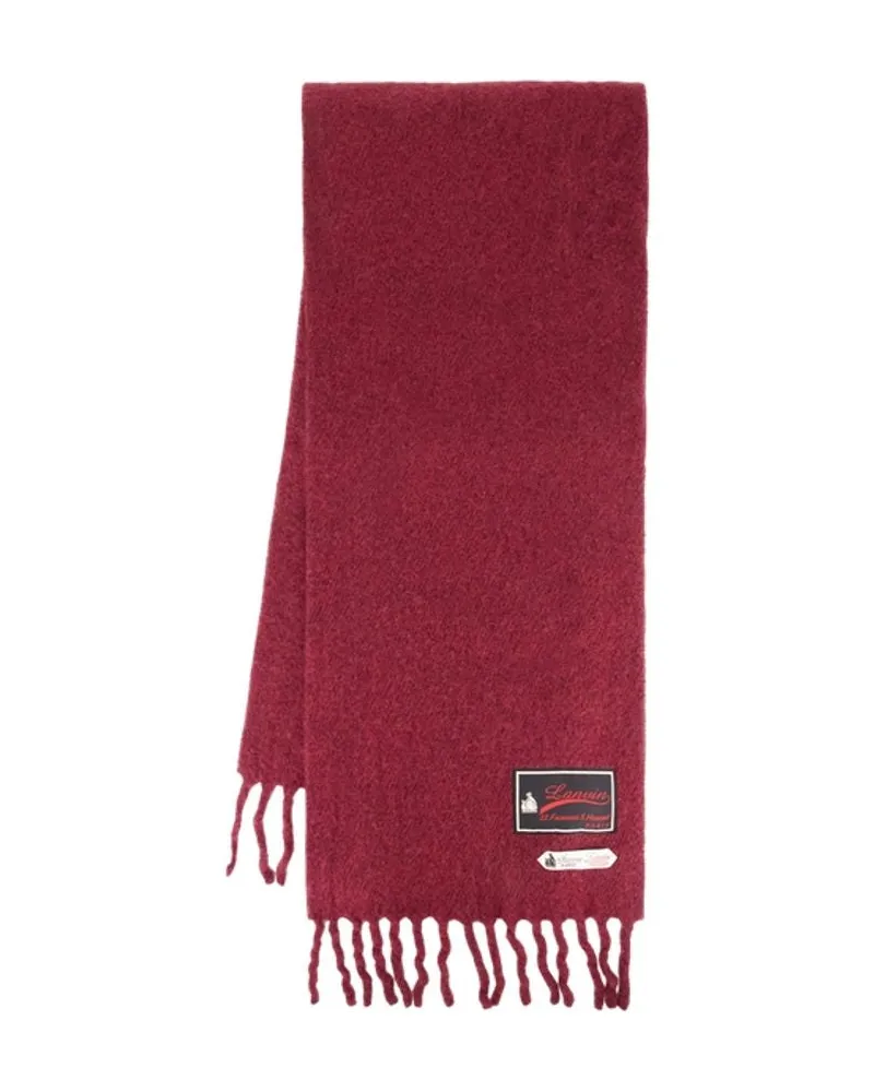 Lanvin Women's Fluffy Smash With Label Scarf -  Wool Burgundy Accessories Burgundy