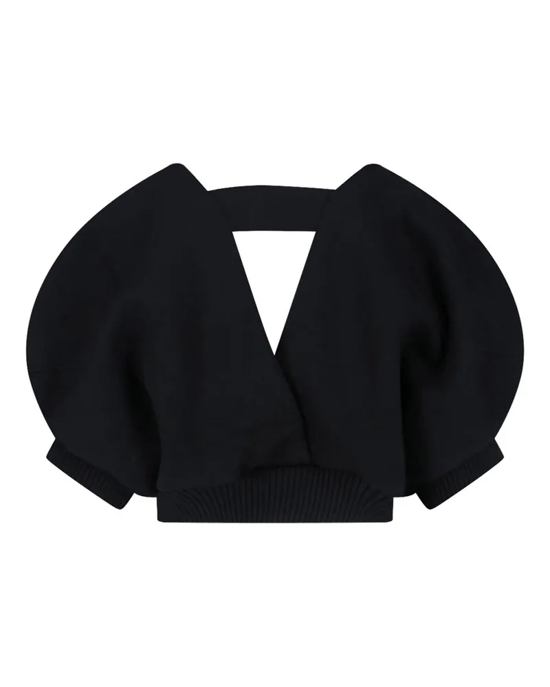 Sacai Women's Sweaters Black Cotton Black