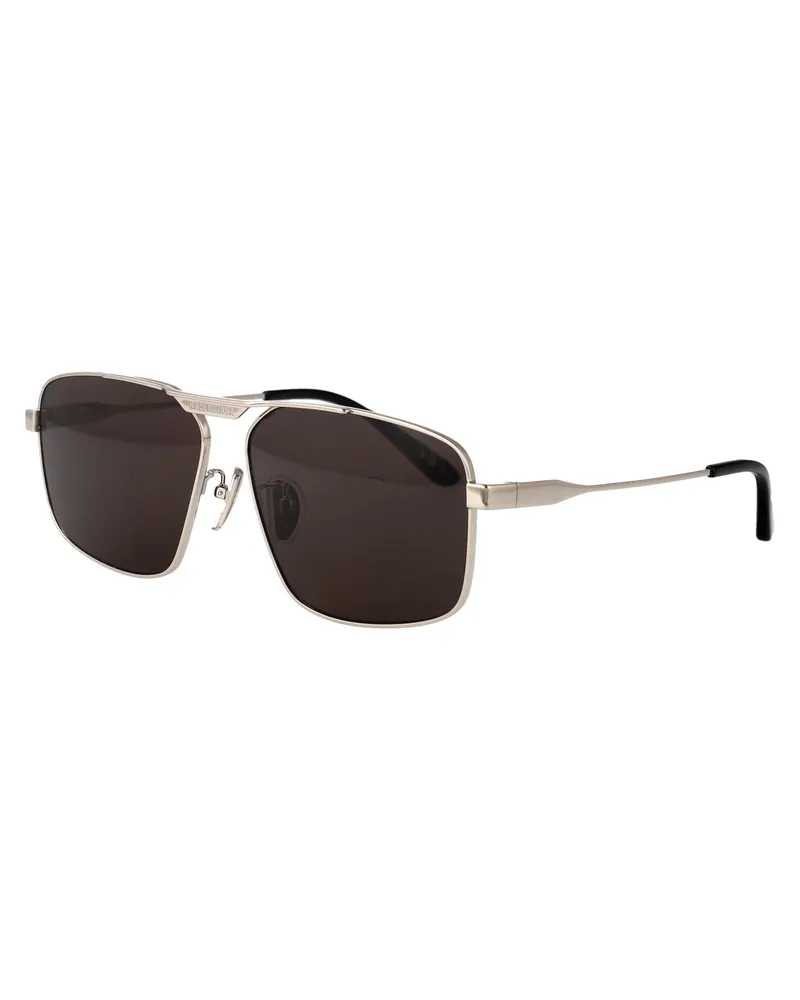 Balenciaga BB0418SK Silver Metal Rectangle Sunglasses — Silver Silver