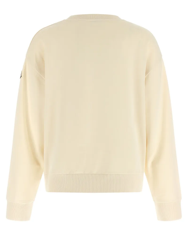 Moncler Logo-Embroidered Cotton Sweatshirt — Beige Beige