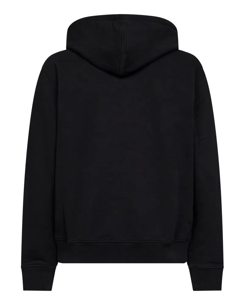 AMI Paris Men's Zip-Up Cotton Hoodie Ami De Cœur Black Sweatshirts Sweater Black