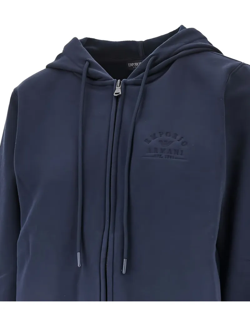 Emporio Armani Embroidered Logo Hoodie — Navy Navy