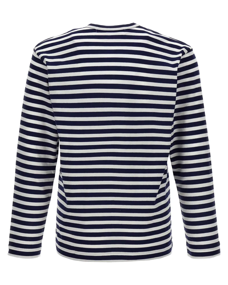 Comme des Garçons Women's Blue Cotton Long Sleeve T-Shirt Navy