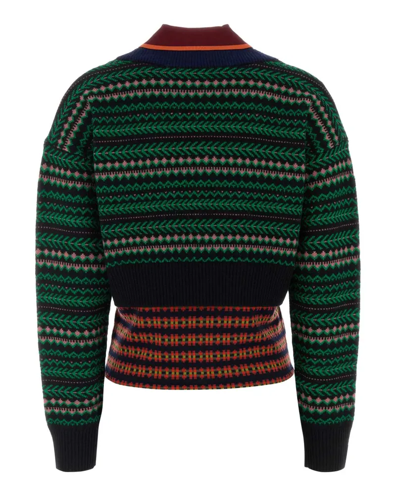 Dries van Noten Jacquard Wool-Viscose Sweater — Black Black