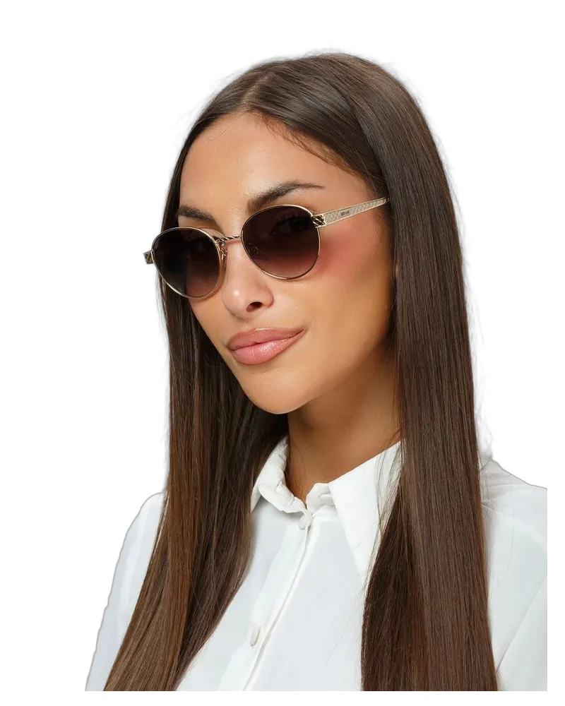 Just Cavalli SJC181 Polished Rose Gold Metal Sunglasses — Rose gold Rose