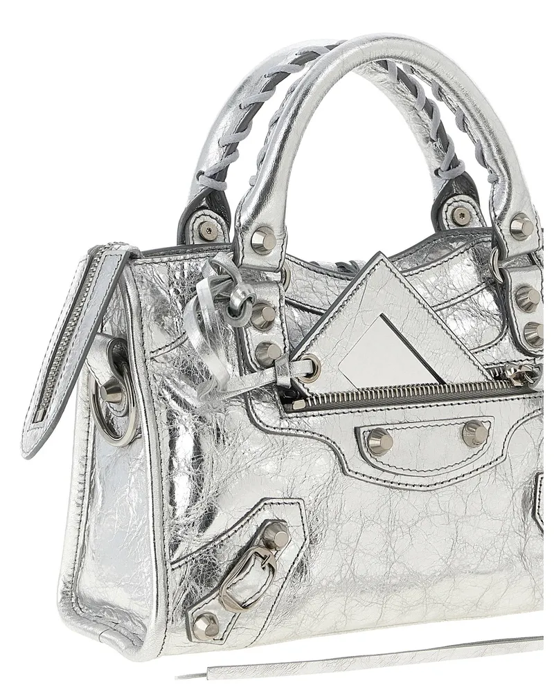 Balenciaga Le City Lambskin Leather Bag — Silver Silver