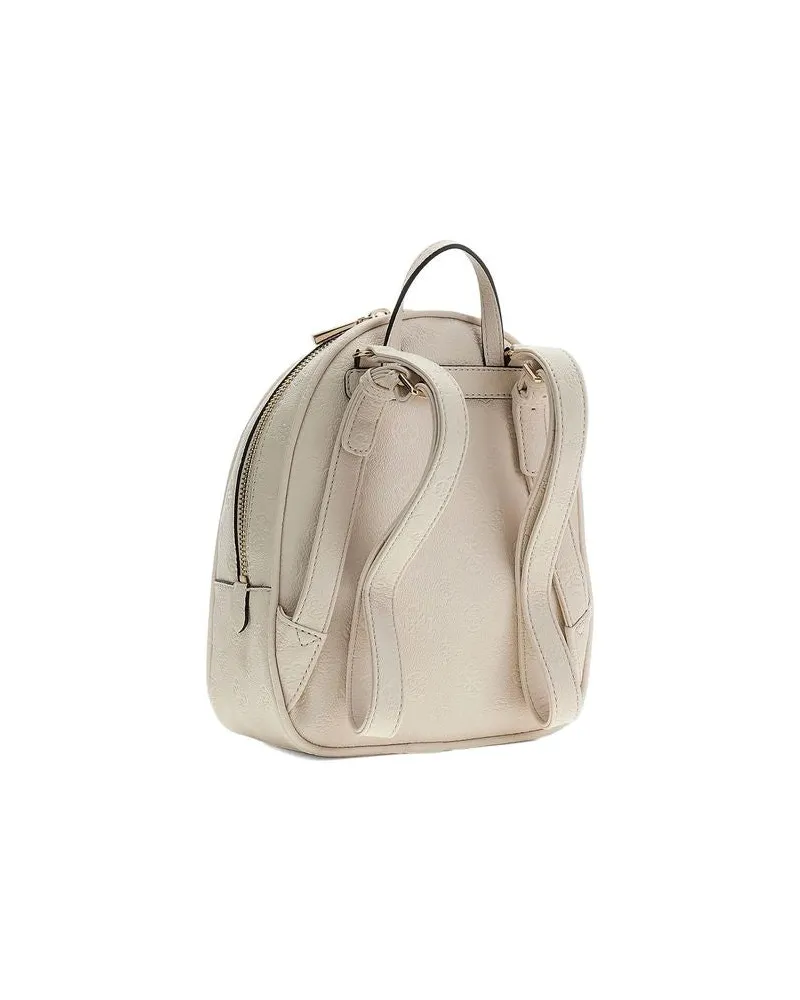 Guess Women's Backpack Stone Logo Polyurethane Bags - Backpacks White