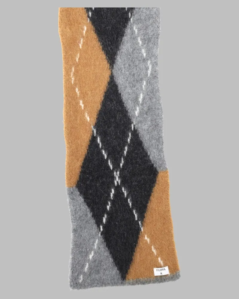 Filippa K Argyle Pattern Alpaca Scarf — Gray Gray