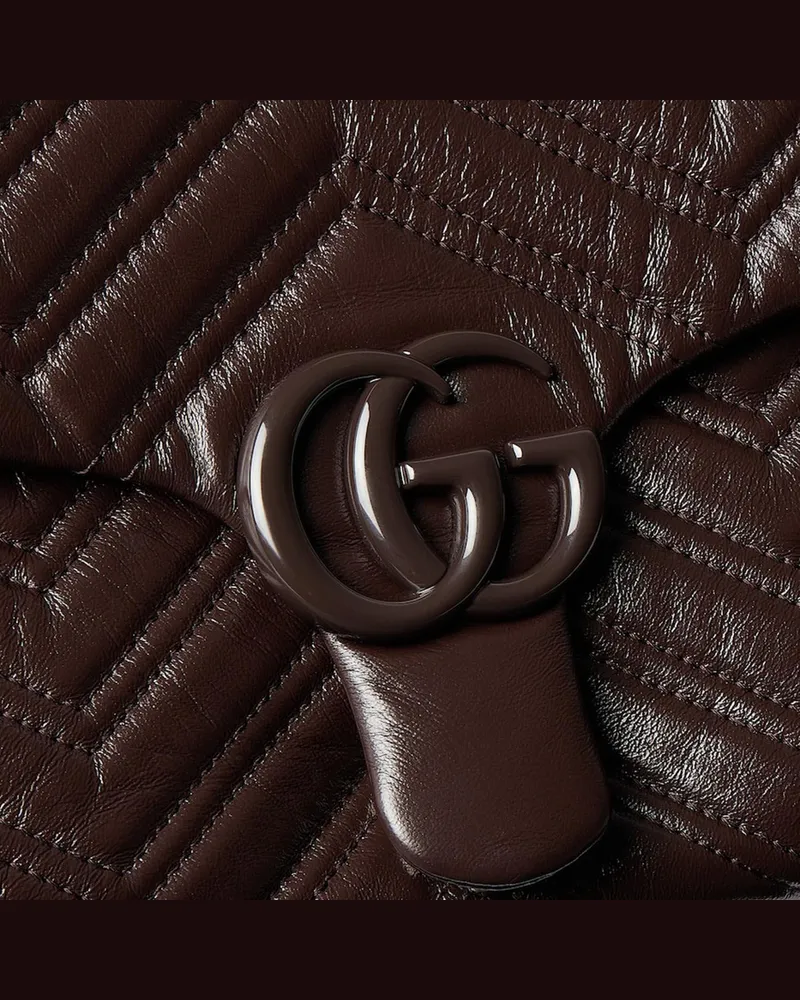 Gucci Women's Marmont Shoulder Bag Brown Calfskin Brown