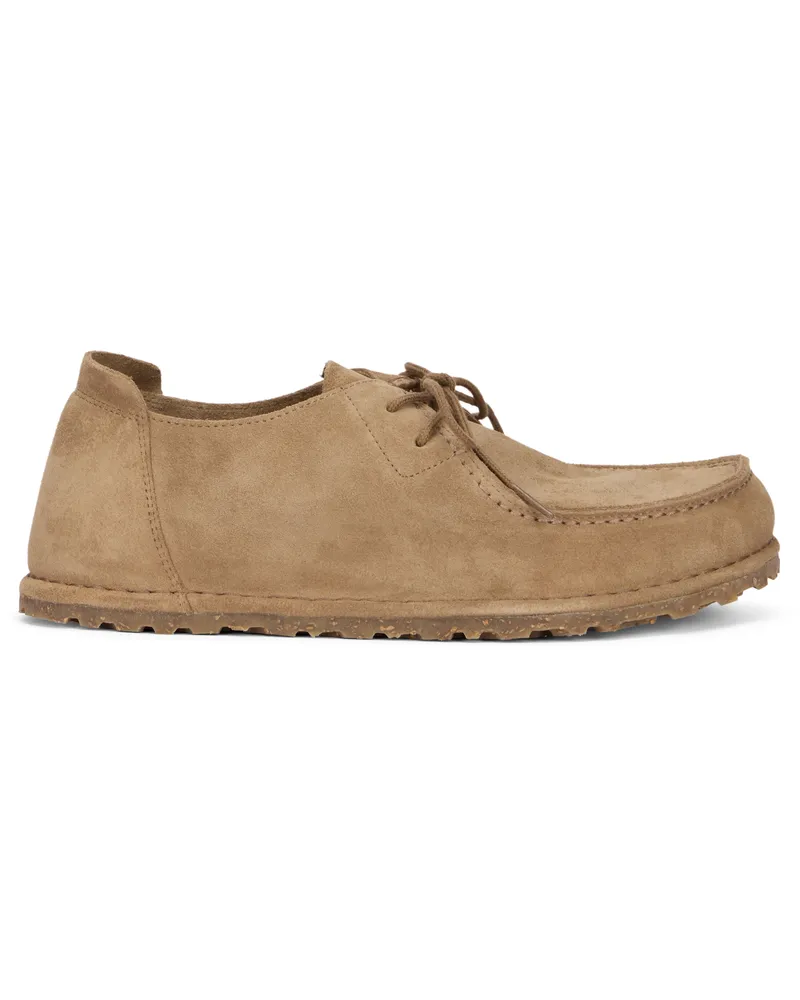 Birkenstock Men's Loafers Utti Lace Suede Grey Taupe Leather Taupe