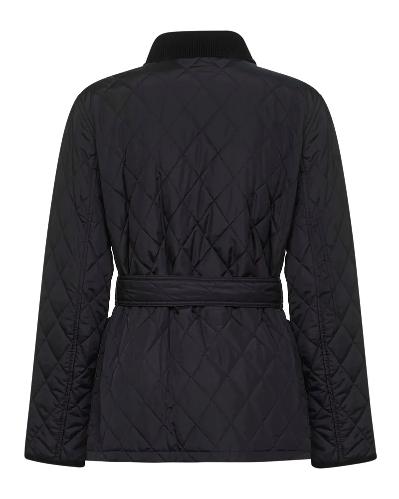 Burberry Women's Quilted Belted Jacket Black Nylon Polyamide Bomber Black