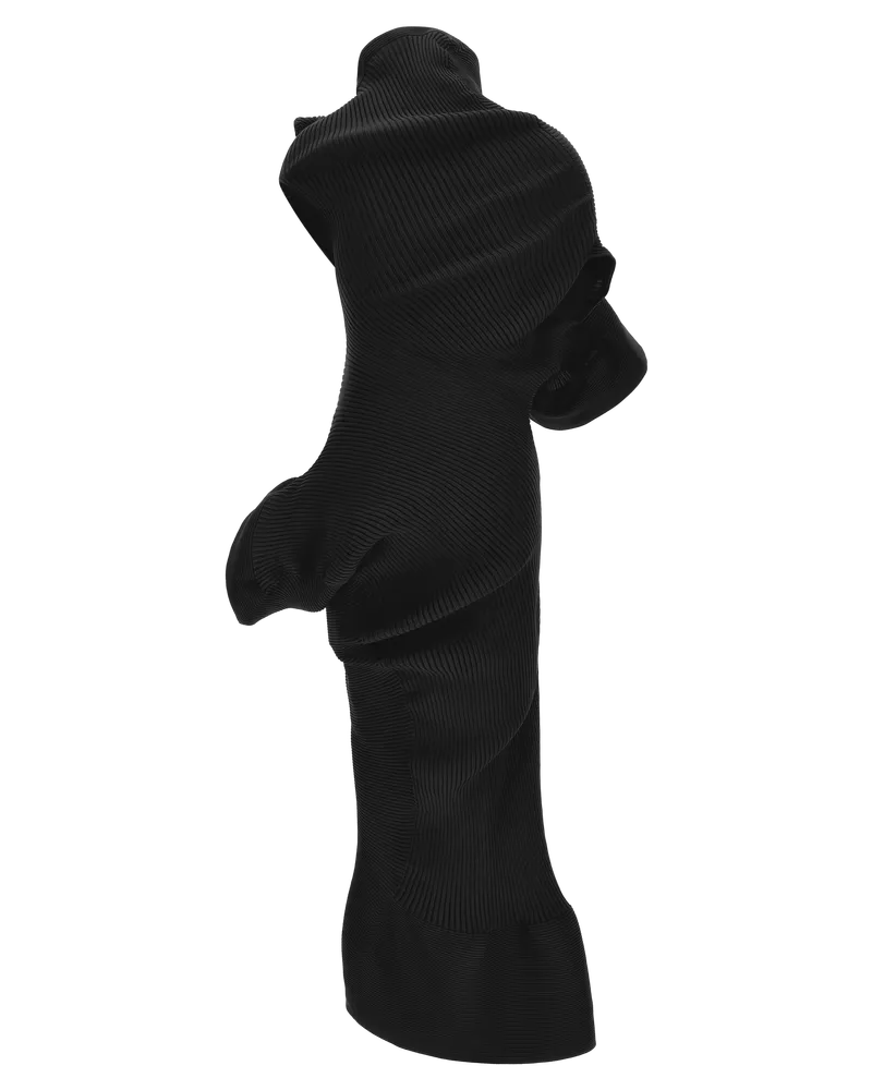 Issey Miyake Women's Black Polyester Midi Dress Black
