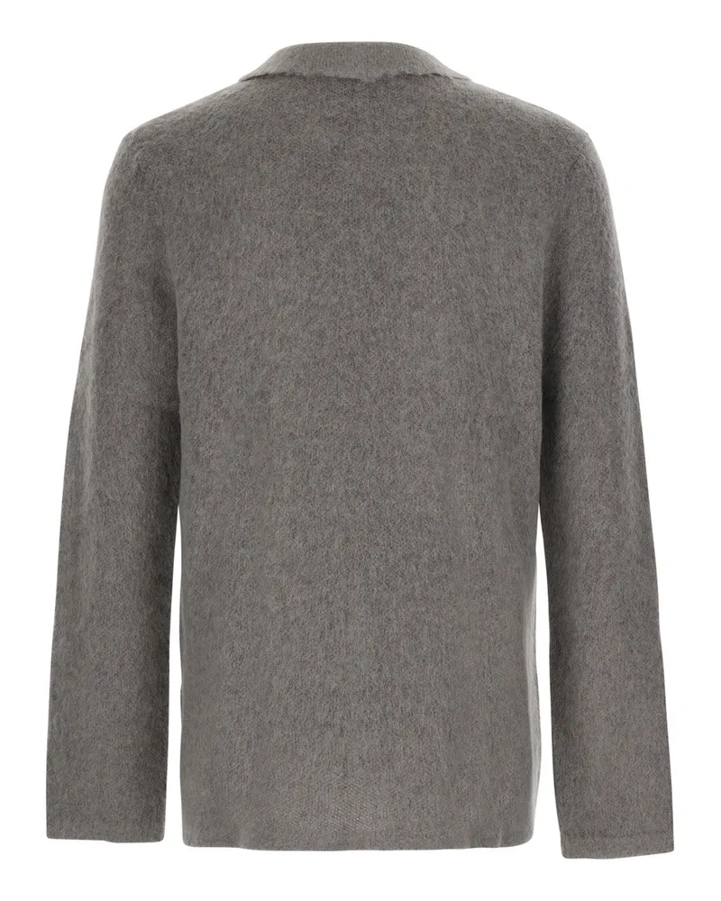 Emporio Armani Wool and Mohair Blend Cardigan — Gray Gray