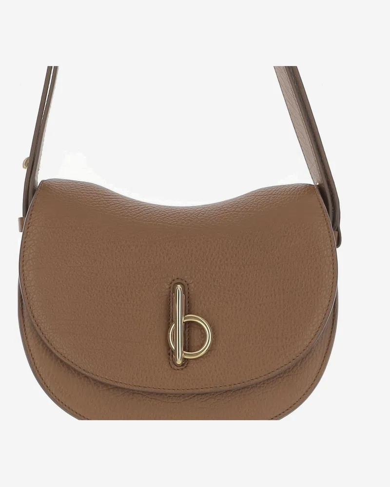 Burberry Women's Small Rocking Horse Bag Beige Calfskin Handbags Hand Beige