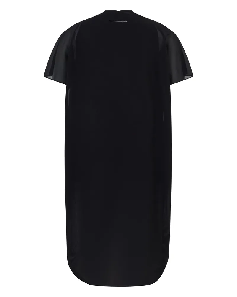 Maison Margiela Women's Dress Asymmetric Draped Black Polyester Black
