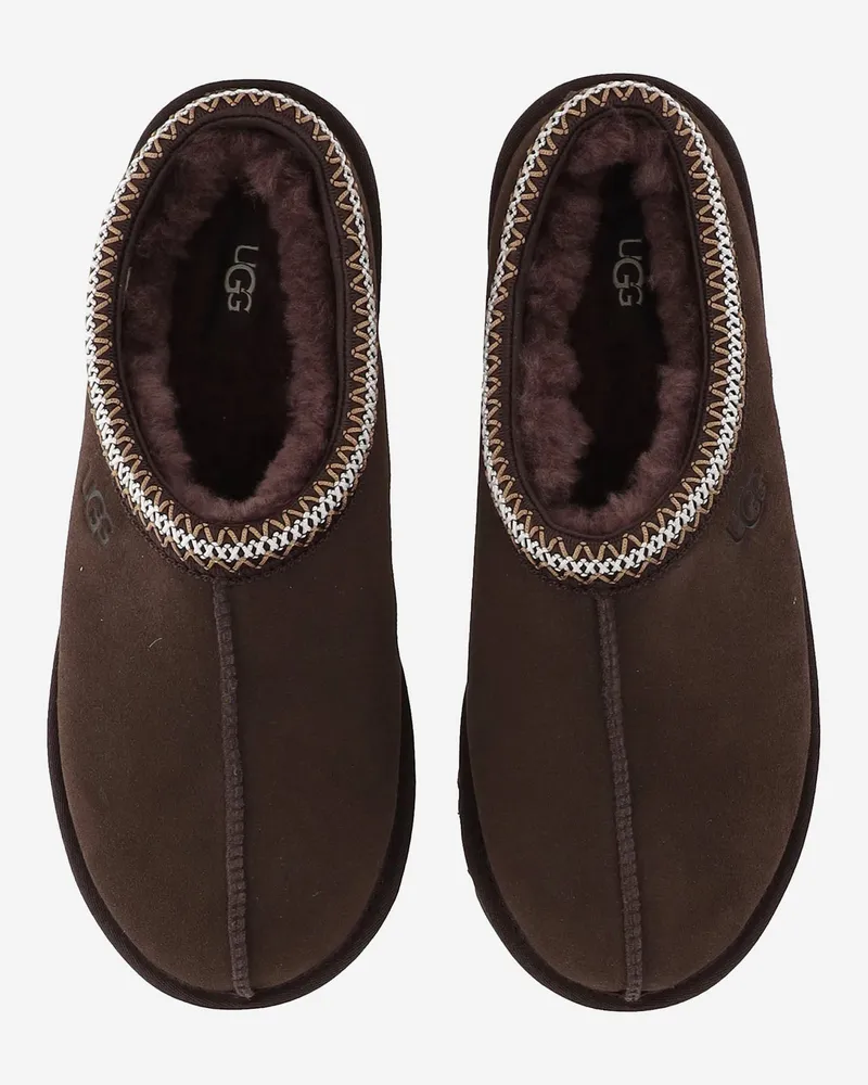 UGG Men's Mules Tasman Ii Dark Brown Suede Leather Brown
