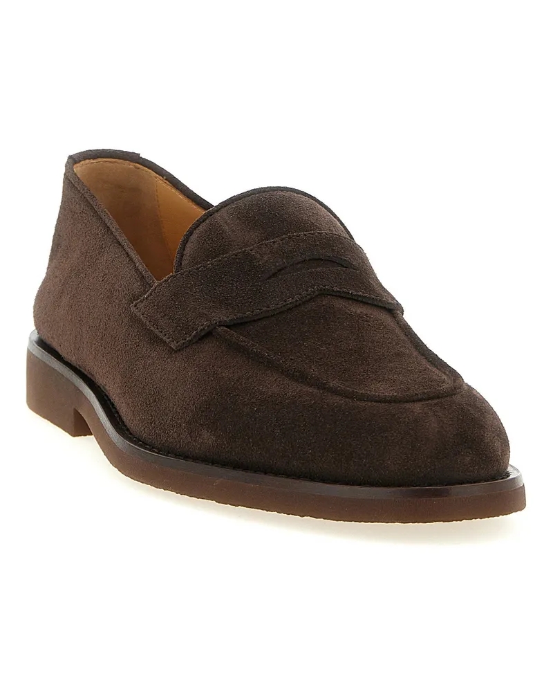 Brunello Cucinelli Suede Penny Loafer — Brown Brown