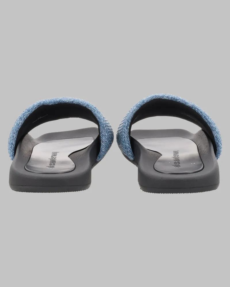 Alexander Wang Recycled Cotton Denim Slide Sandals — Blue Blue
