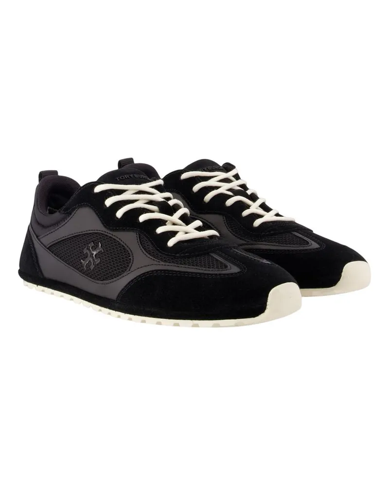 Tory Burch Women's Field Sneakers -  Leather Black Calfskin Shoes Black
