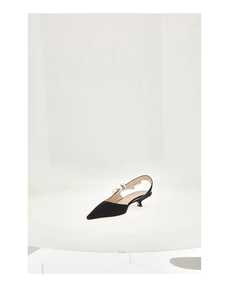 Dior Women's Pumps Black Upper Cotton High Heel Shoes Black