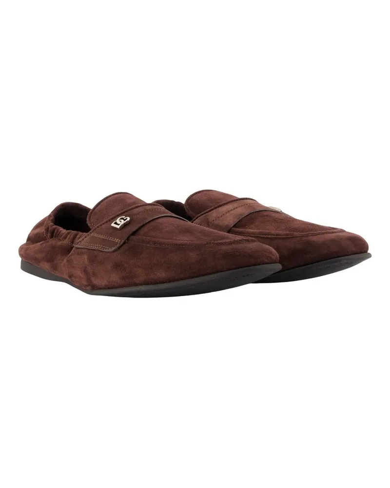 Dolce & Gabbana Men's Ariosto Loafers -  Leather Brown Calfskin Shoes Flat-Shoes Brown