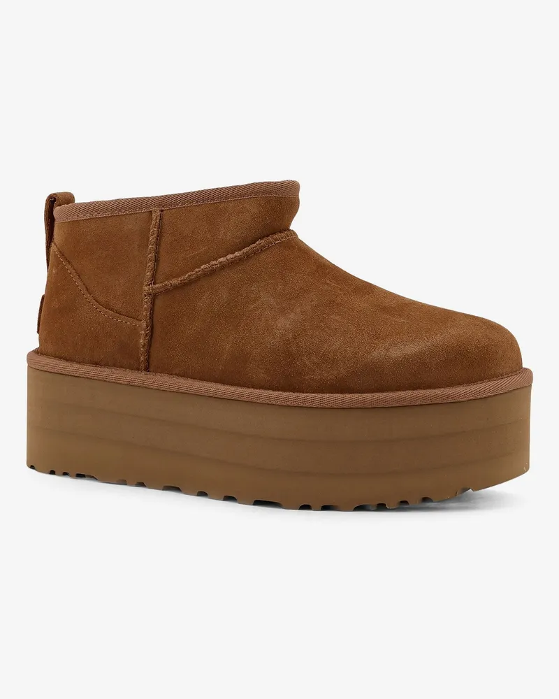 UGG Women's Ankle Boots Classic Ultra Mini Suede Brown Brown
