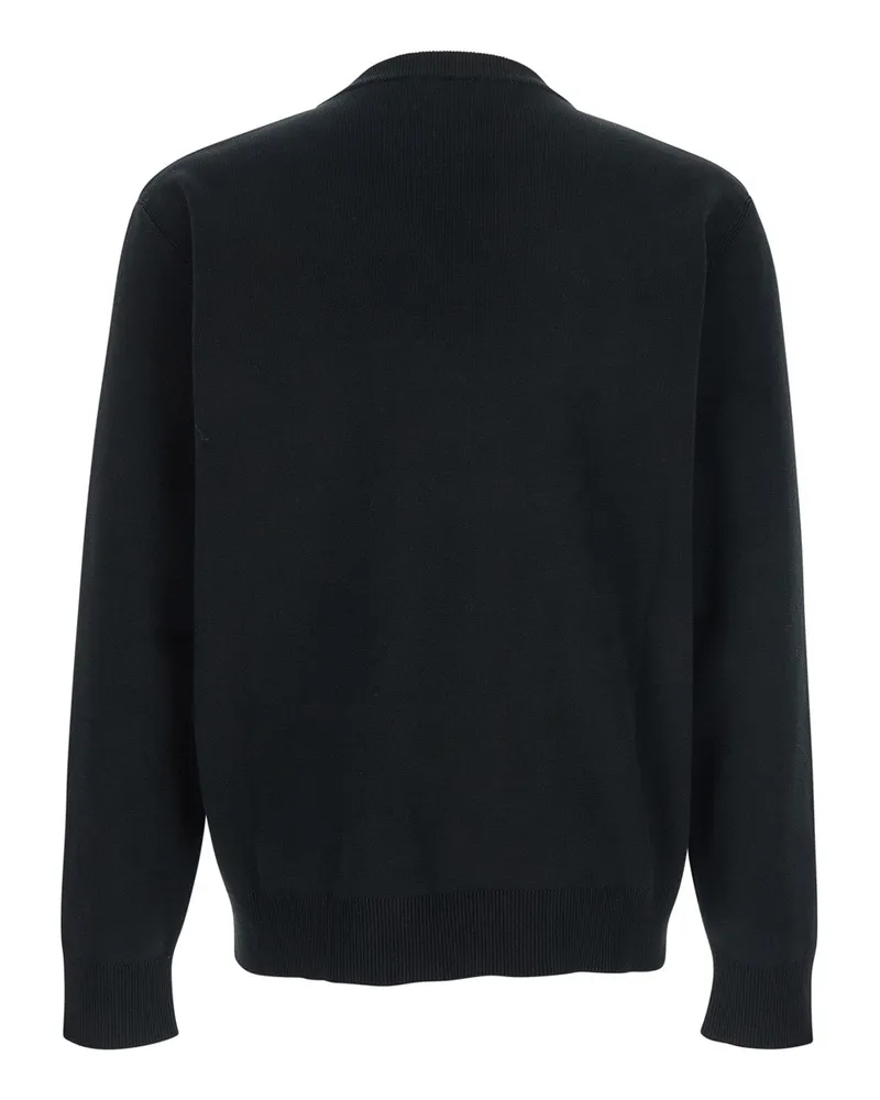 Gucci Logo-Striped Wool Sweater — Black Black