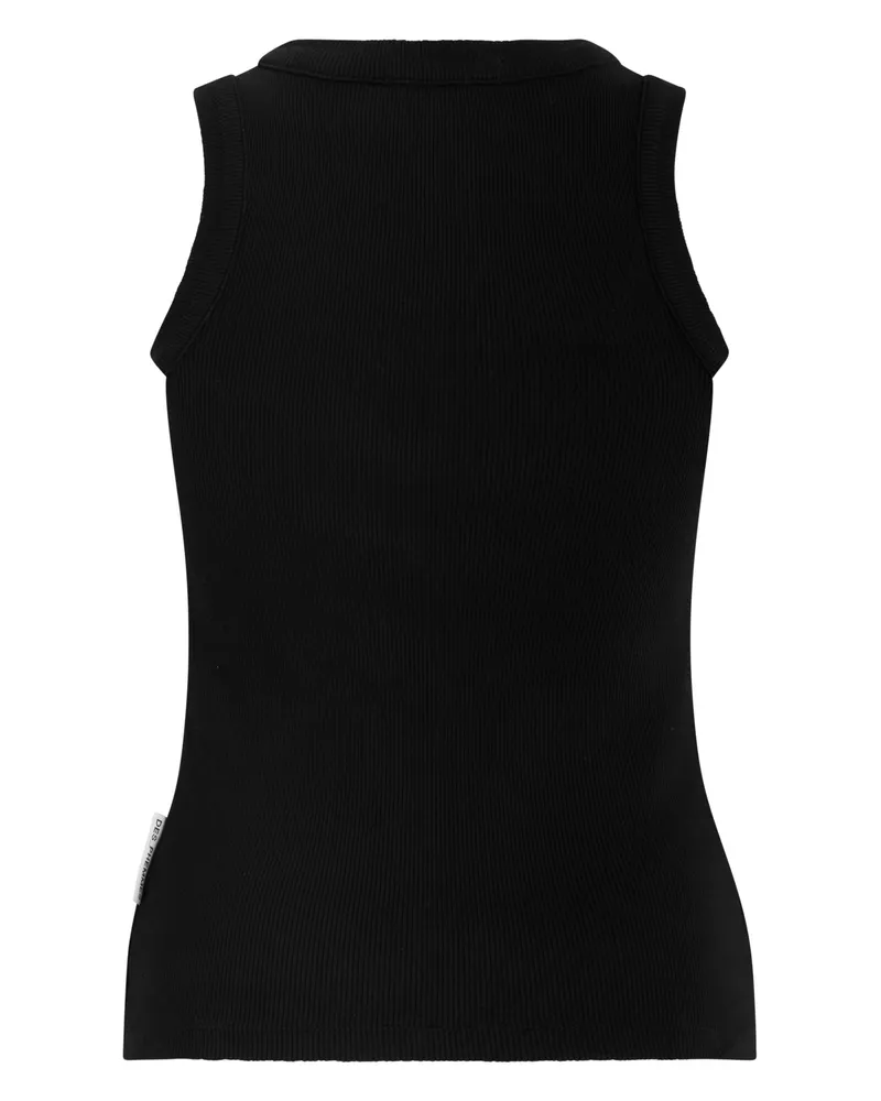 Des Phemmes Women's Sleeveless Cotton Rib Top — Black Vests & Tank Tops Black