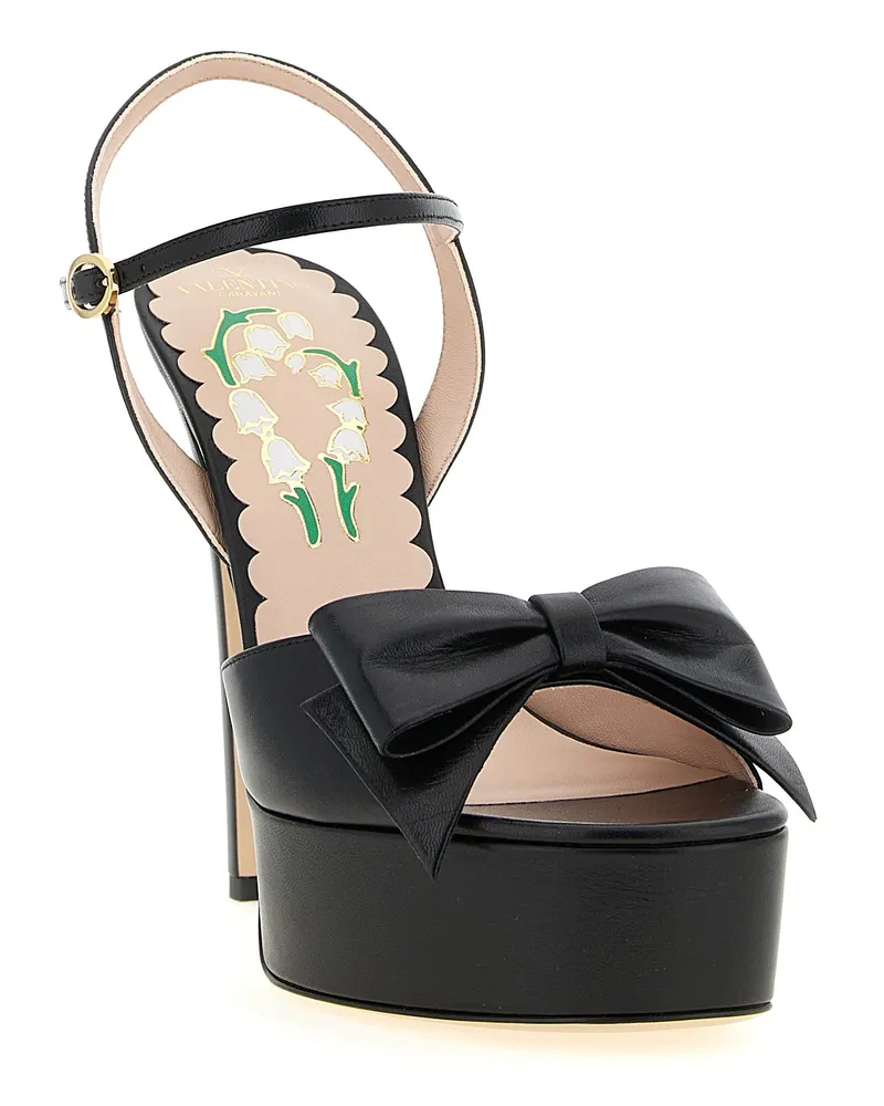 Valentino Garavani Women's Black Calfskin Stiletto Heel Sandals Black