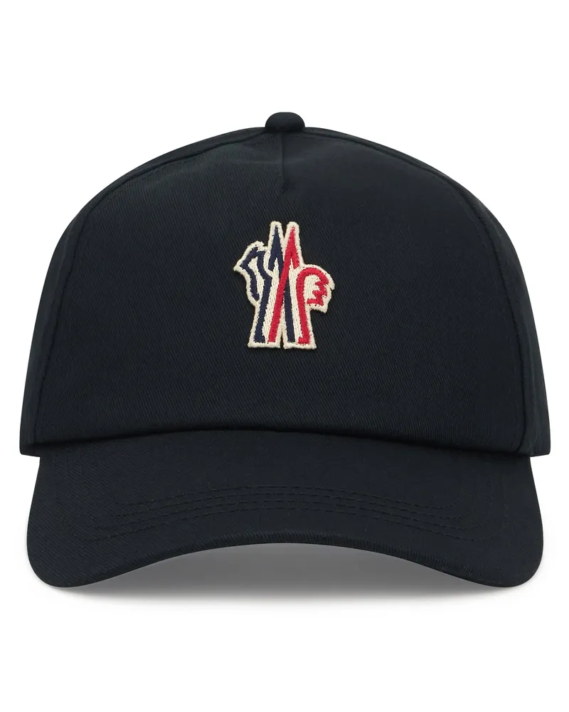 Moncler Men's Cotton Cap Blue Hat Black
