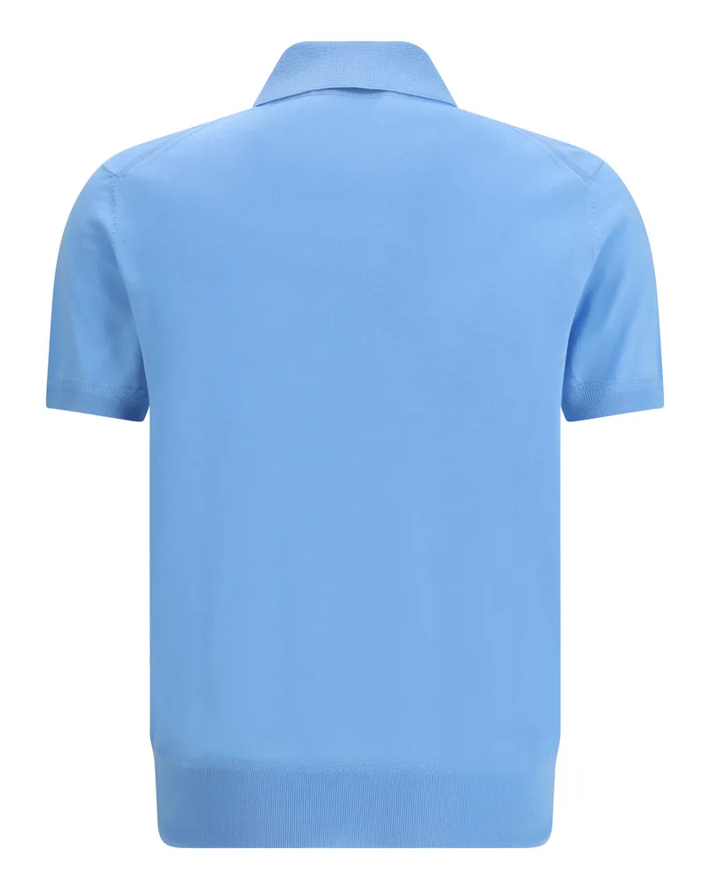 Tom Ford Men's Cotton Polo Turquoise Shirts T-shirts And Polos Blue