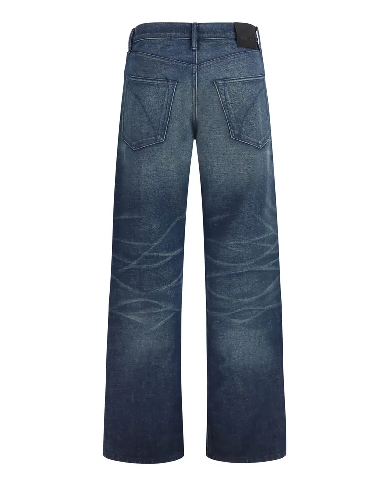 Tom Ford Low-Rise Boyfriend Jeans — Navy Navy