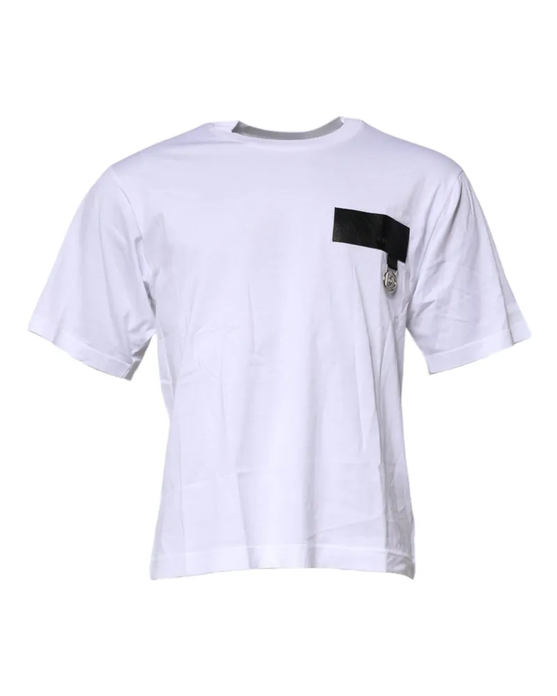 Dolce & Gabbana Logo Patch Cotton T-Shirt — White White