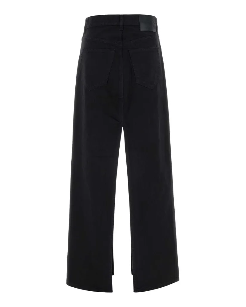 Haikure Women's Black Denim Gana Skirt Carbon Exterior: Cotton Gonne Black