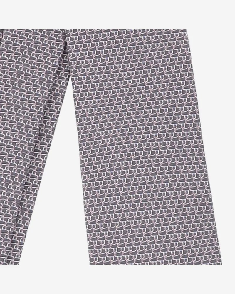 Ferragamo Men's Silk Tie Geometric Pattern Multicolour Ties & Bow Gray