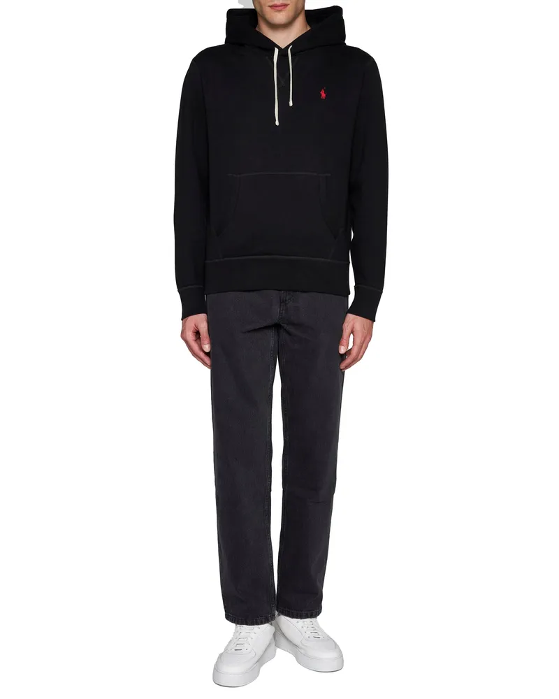 Ralph Lauren Men's Hoodie Black Cotton - Polyester Sweatshirts Sweater Black