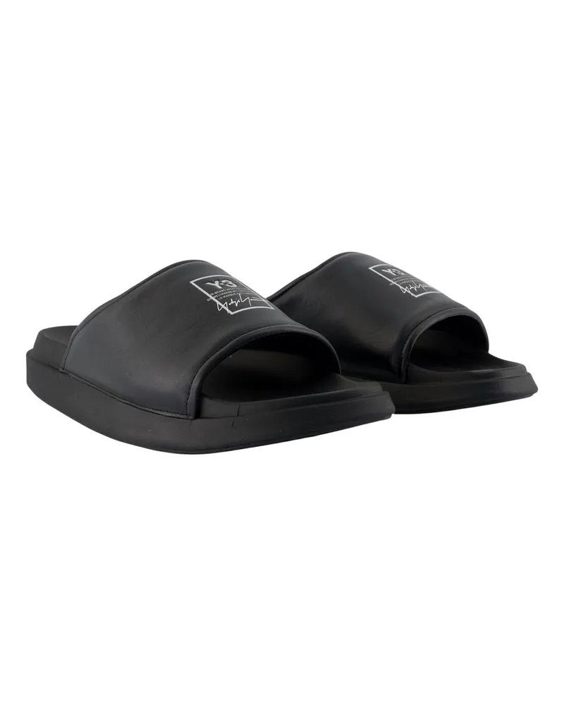 Y-3 Unisex Sandals -  Leather Black Calfskin Shoes Flat-Shoes Black