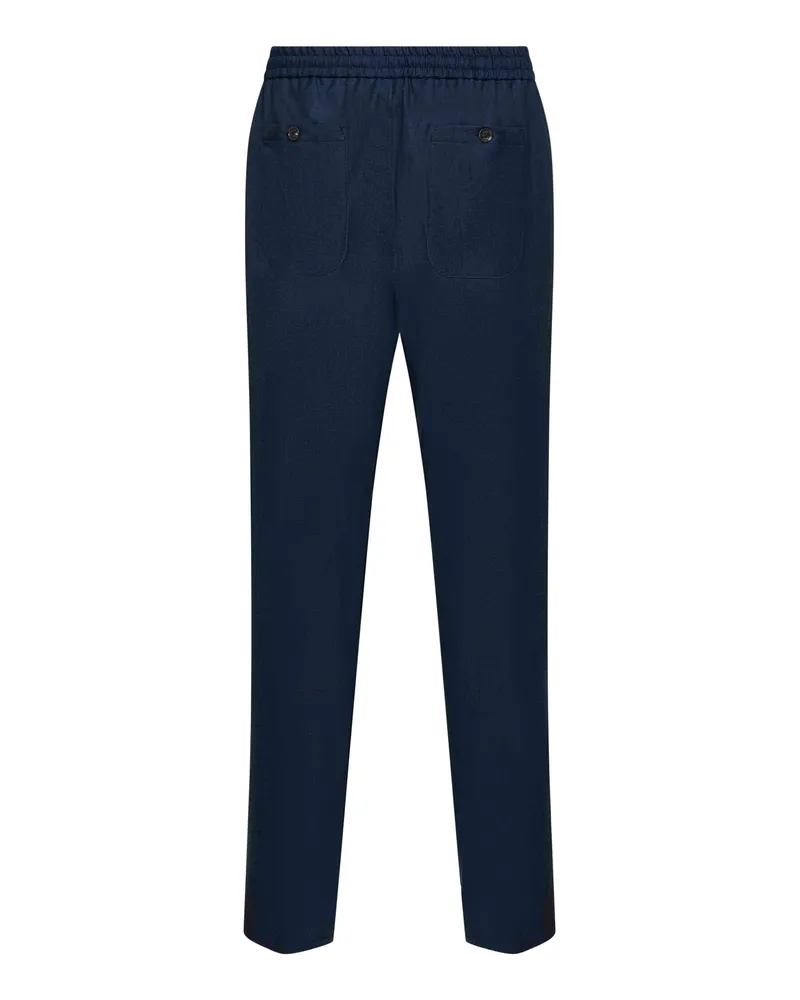 Etro Men's Blue Wool And Linen Jogger Trousers Blue