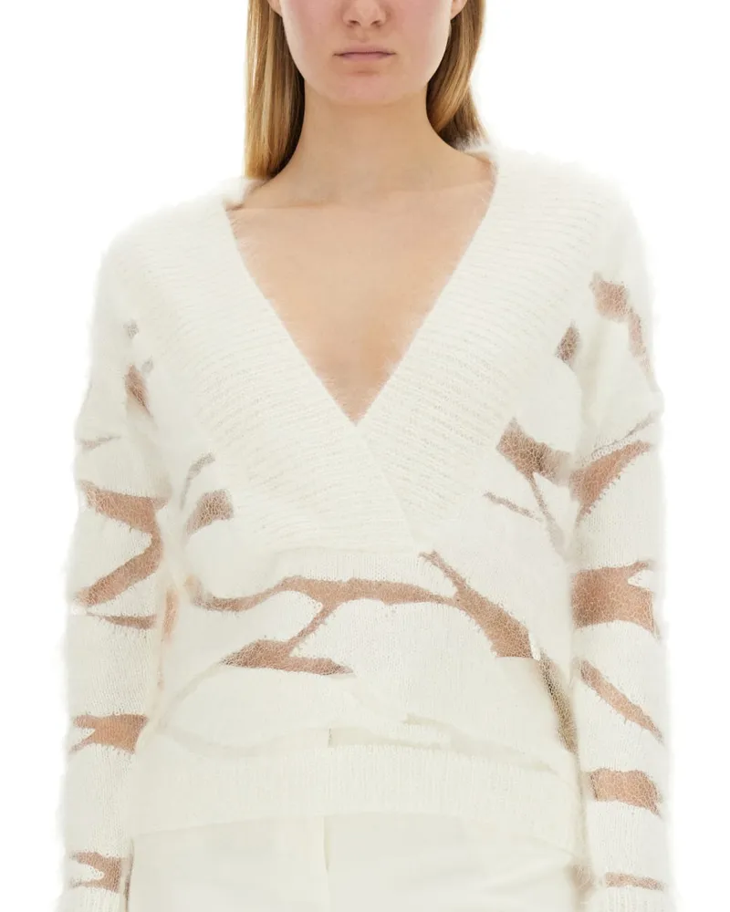 Tom Ford Angora Blend V-Neck Sweater — Ivory Ivory