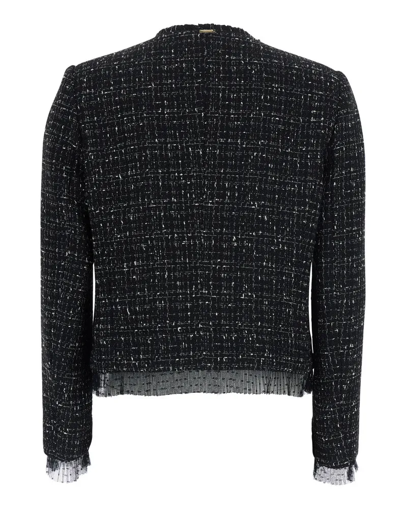 Twin-Set Tweed-Effect Technical Jacket — Black Black