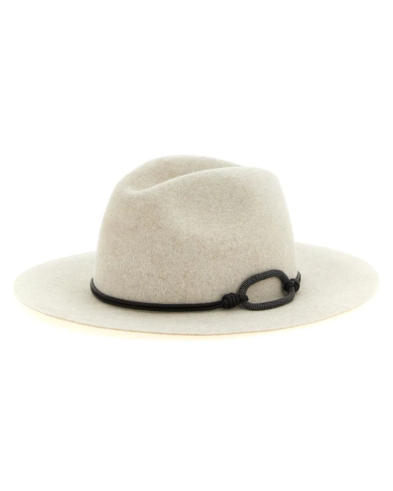 Brunello Cucinelli Felt Wide-Brim Fedora — Cream Cream